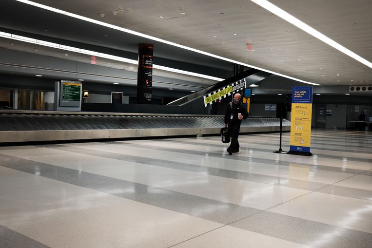 Empty Array Hall at John F. Kennedy Airport in New York.  Picture cartridge