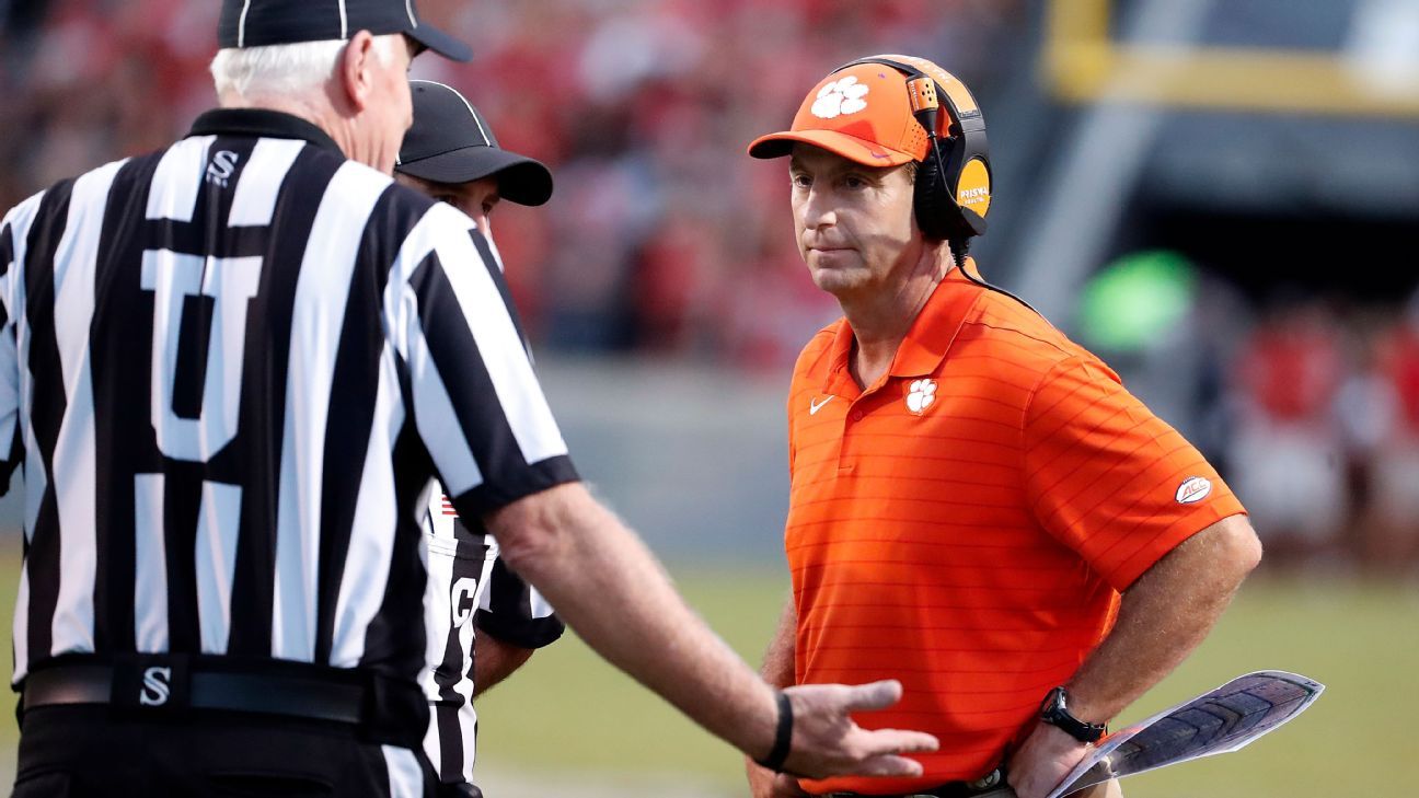 The Clemson Tigers slipped to 25th in the AP Top 25, skipping the top 10 streak