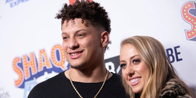 FILE - Kansas City Chiefs FC Patrick Mahomes and Brittany Matthews arrive at Shack's Fun House in Live!  At Battery Atlanta in Atlanta, on this Friday, February 1, 2019, file photo.