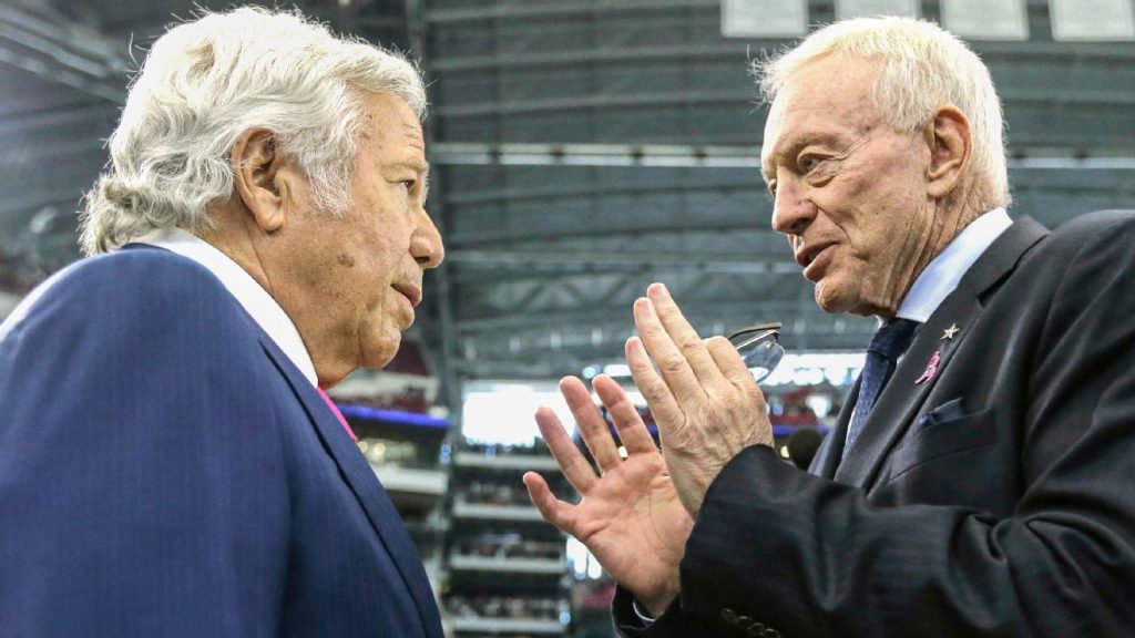 Cowboys Jerry Jones and Robert Kraft of the Patriots talk about their relationship, their teams, and more.