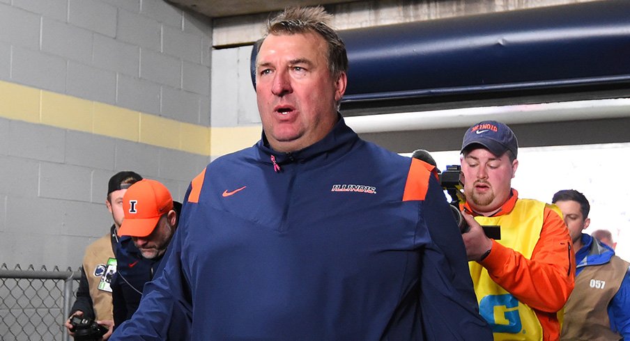 Bret Bielema led his Illinois team to a stunning win at Penn State