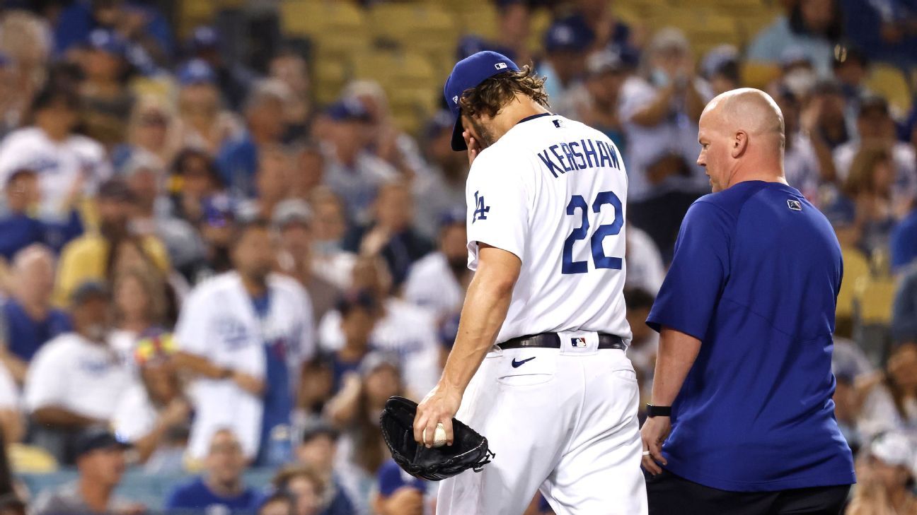Clayton Kershaw exits from Los Angeles Dodgers vs Milwaukee Brewers start early
