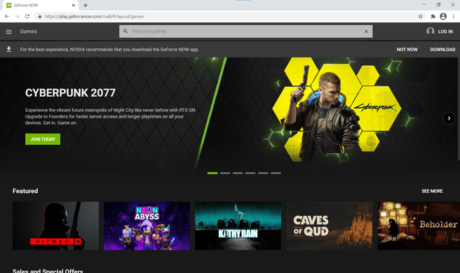 GeForce now in Chrome