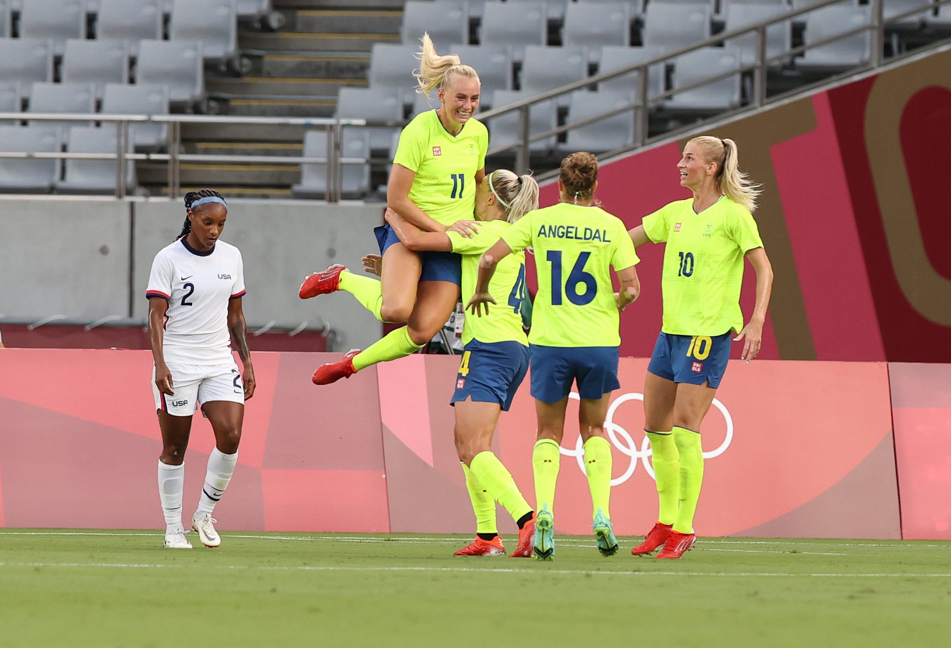|  Sweden defeated the United States in the first group match of the Olympics