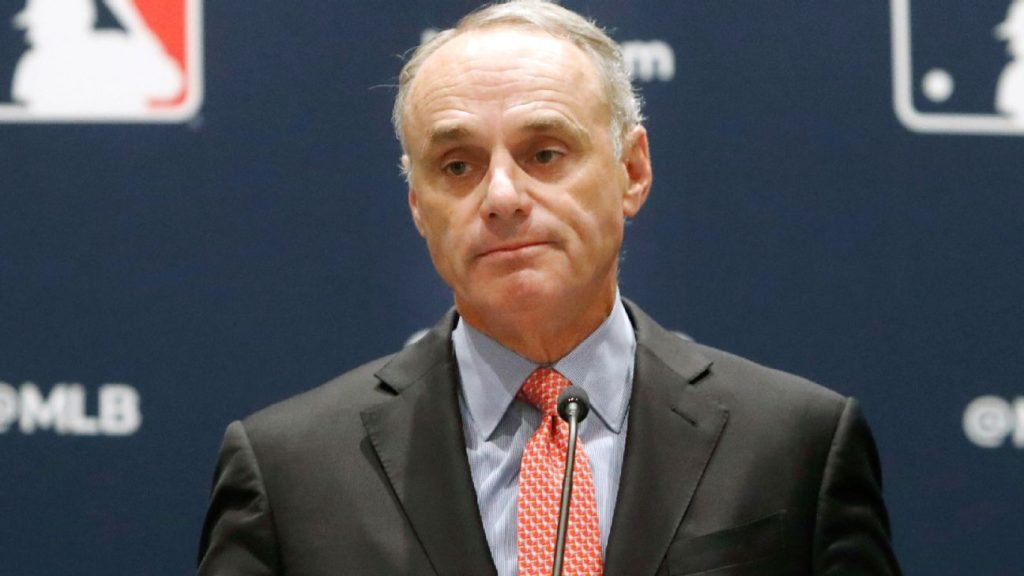 Commissioner Rob Manfred says shutdown could push MLB collective bargaining agreement talks forward