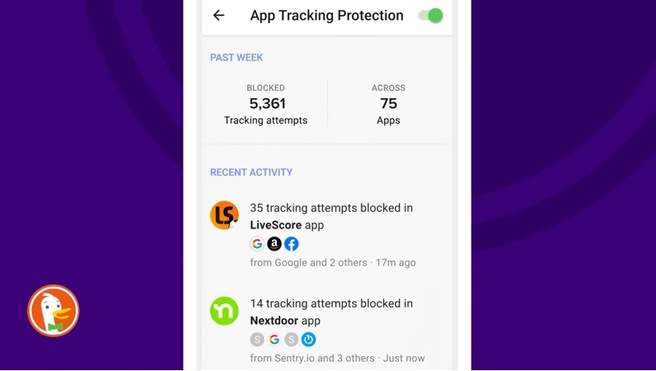 DuckDuckGo app tracking protection for Android