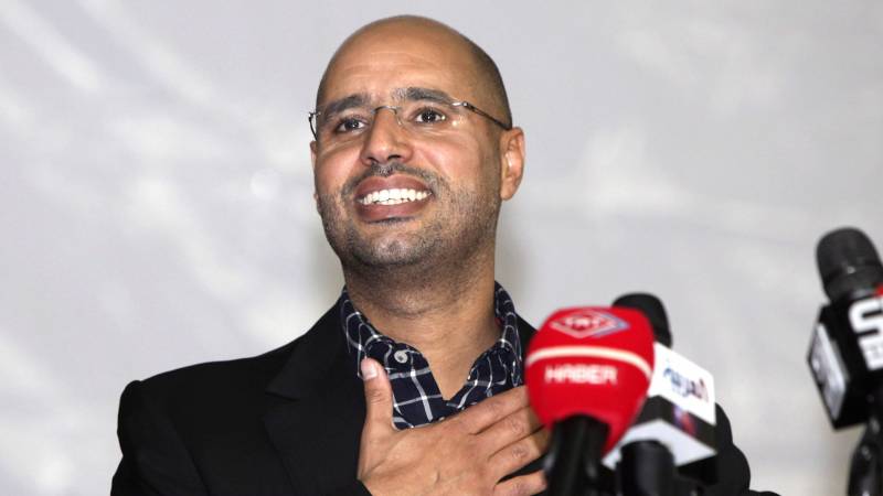 Saif Gaddafi, son of the former dictator, participates in the Libyan presidential elections