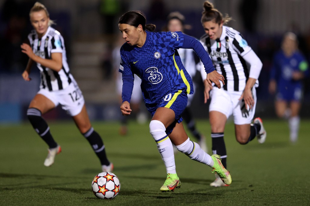 Sam Kerr during the Chelsea-Juventus match on December 8, 2021.