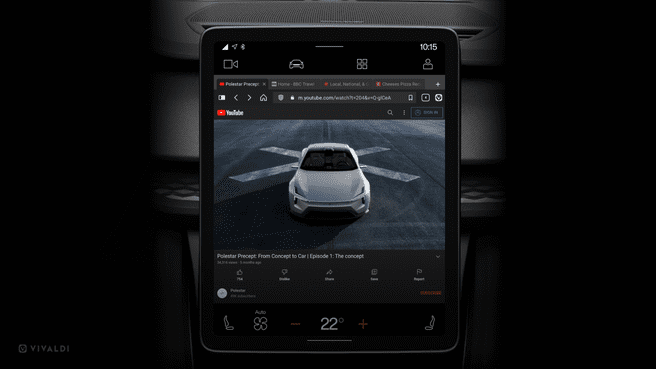 Vivaldi en Android Automotive