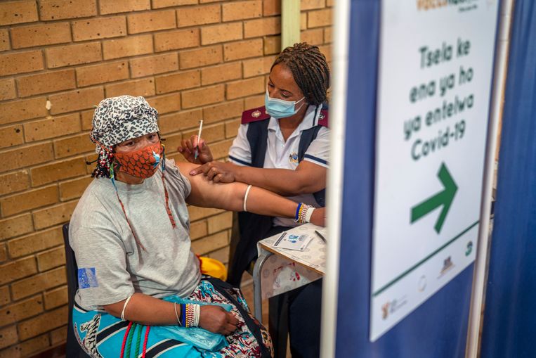 A vaccination center in the town of Orange Farm near Johannesburg.  AP . image
