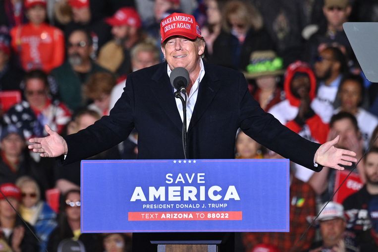 Trump during his speech in Arizona Image AFP