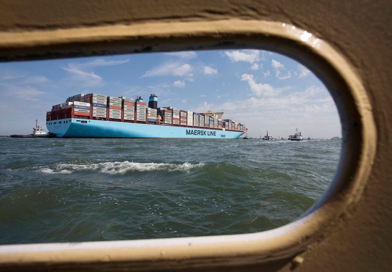 Container carrier ship Maersk.  The Danish company no longer offers shipping in Russia.  Reuters photo