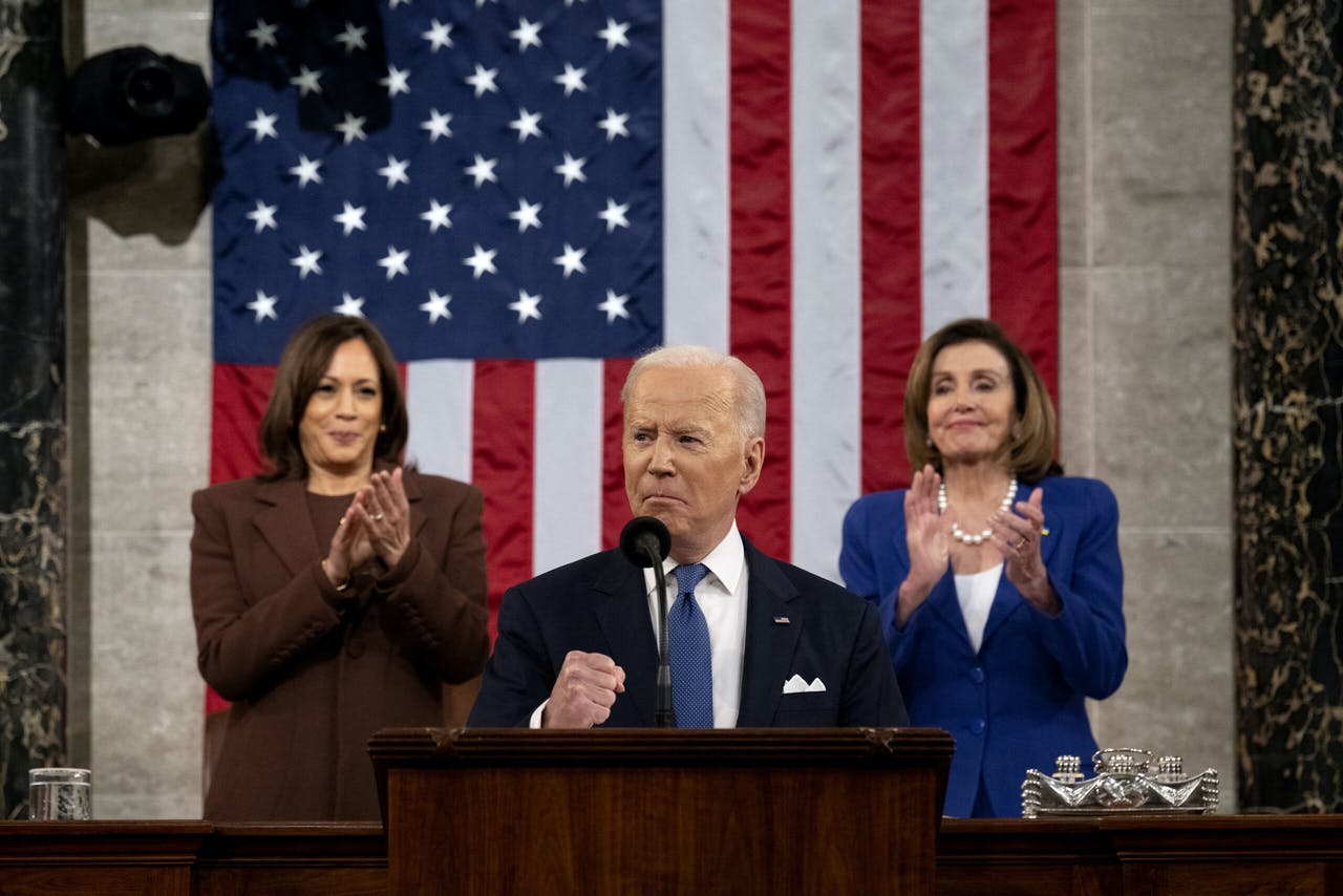 President Biden, Vice President Kamala Harris and Speaker of the US House of Representatives Nancy Pelosi.