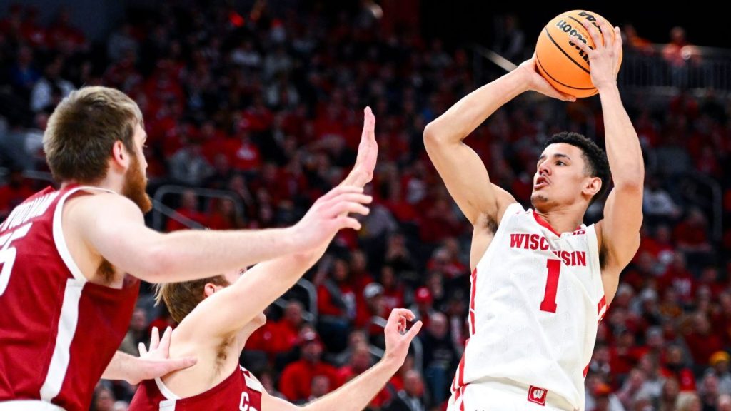 Wisconsin Badgers' Jonny Davis, likely #9 in ESPN 100, for entry into the NBA Draft
