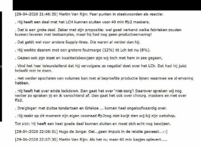 Martin van Rijn Texts by Hugo de Jong.  PvdA Minister responds to Van Lienden's additional offer.