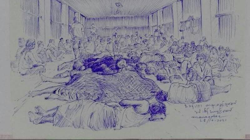 Rare look at Myanmar prison, smuggled drawings