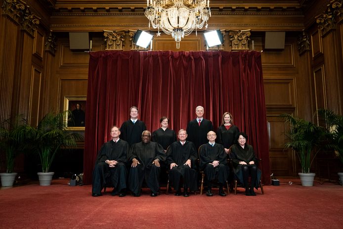 The U.S. Supreme Court last April.  Far-left Conservative Chief Justice Samuel Alito.