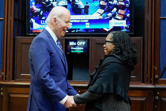 President Joe Biden with Gotanji Brown Jackson, the first black woman to become Chief Justice of the United States.