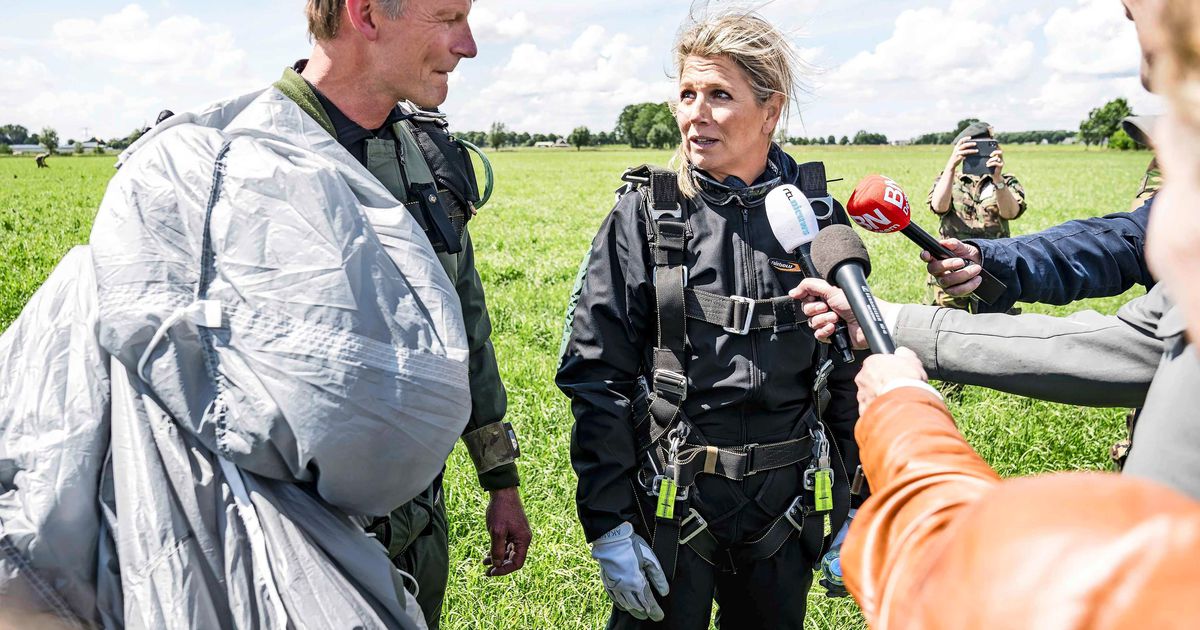 Máxima parachute jumps for the first time: “What did you start?”  † Interior