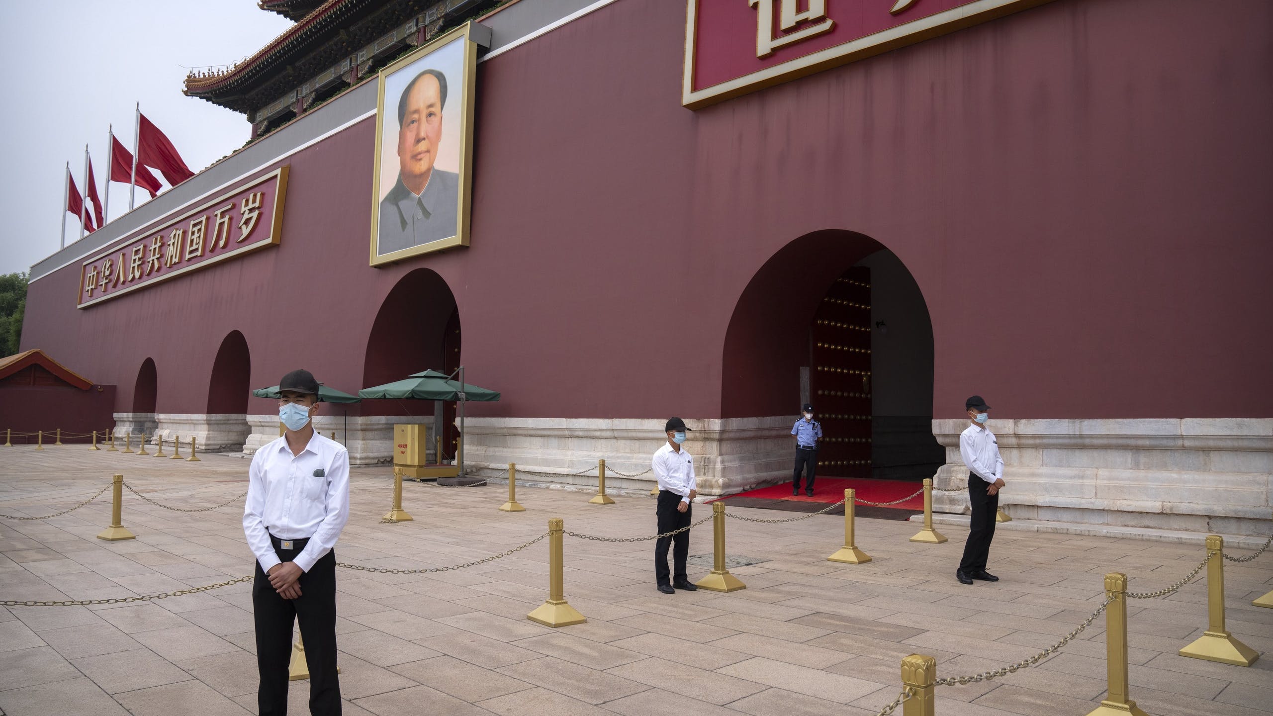Portrait of Mao Zedong at the Tiananmen Gate in Tiananmen Square in Beijing. 