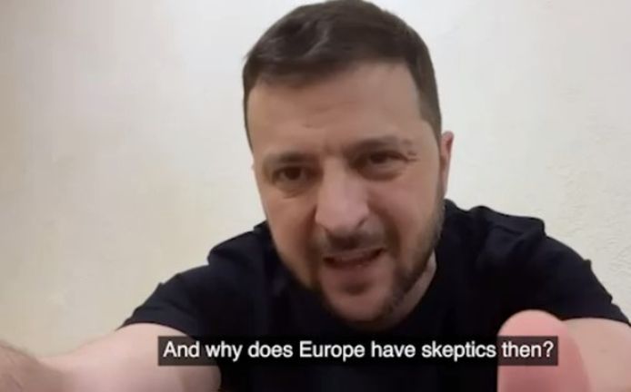 Ukrainian President Volodymyr Zelensky once again campaigned for his country's accession to the European Union in his video message last night.