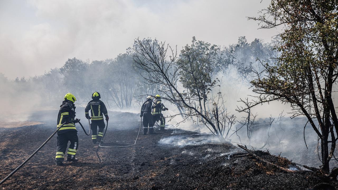Firefighters put out a fire in Karst, Slovenia for the sixth day in a row