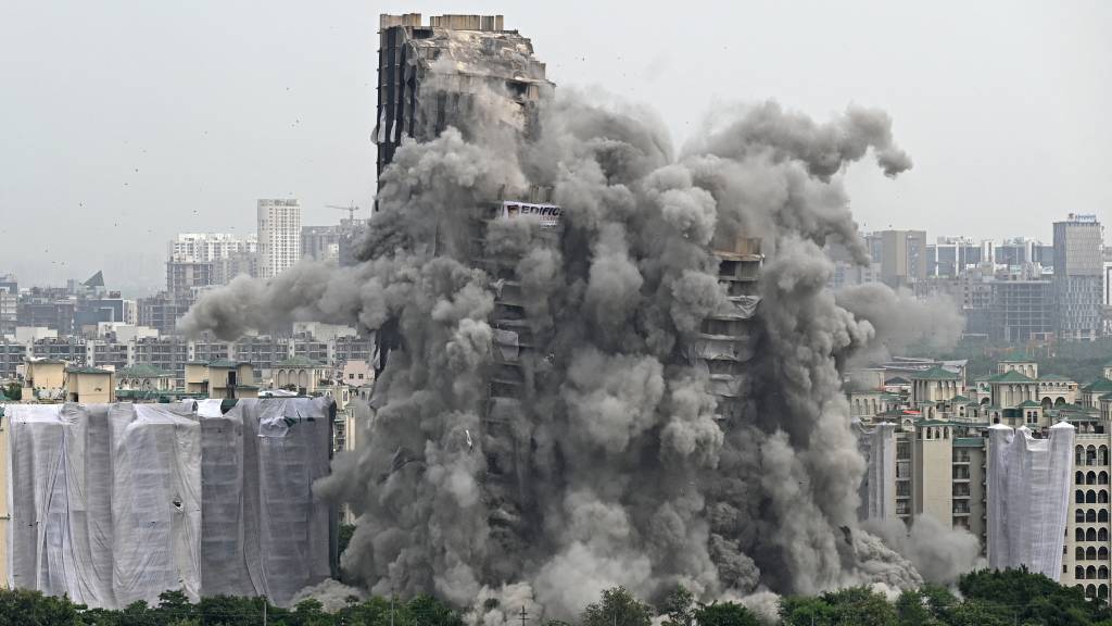 Illegal skyscrapers have been brought down in the Indian capital, New Delhi