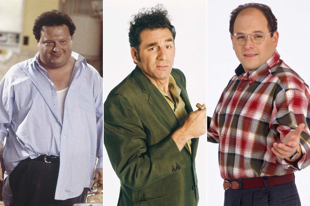 Newman, Kramer, and George from "Seinfeld"