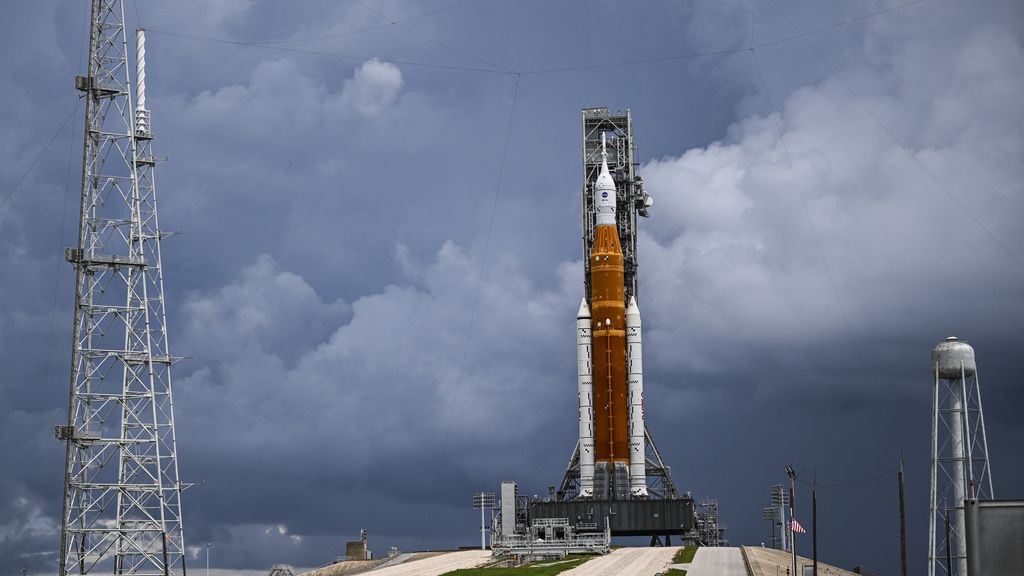 The launch of the US moon rocket has been postponed again, this time due to the weather