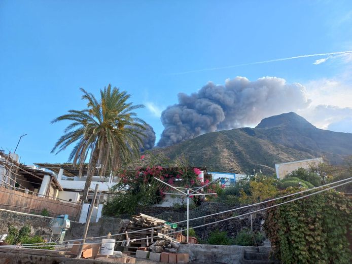 Stromboli volcano yesterday.