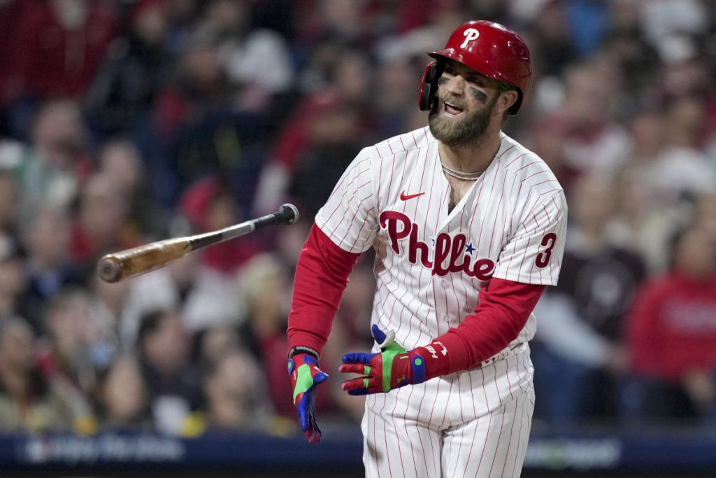 Phillies Outslug Padres at NLCS Game 4, take advantage of a 3-1 streak behind Rhys Hoskins, Bryce Harper
