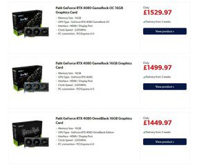 Nvidia GeForce RTX 4080 in Online Stores