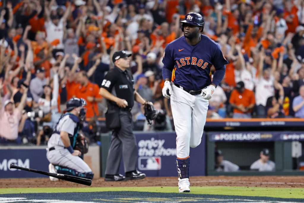 Yordan Alvarez comes on strong again as he pushes the Astros Mariners to the brink in ALDS Game 2