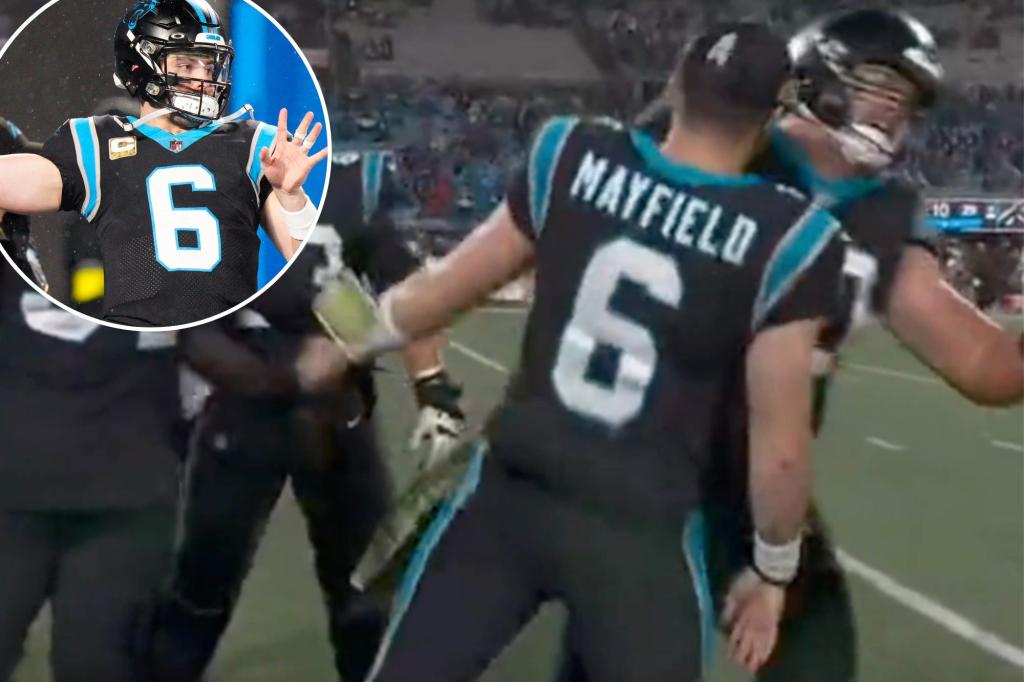 Baker Mayfield went viral for hitting his head after the Panthers win