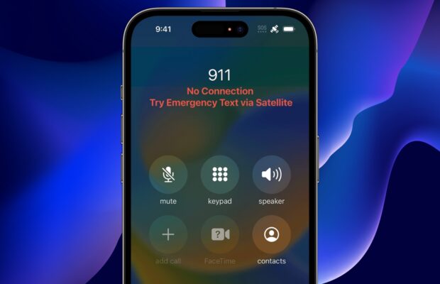 Emergency call via satellite function iPhone 14