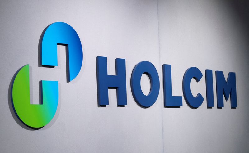 FILE PHOTO: Logo of Swiss cement maker Holcim is seen in Zug
