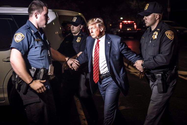 A fake photo of Donald Trump's arrest circulated on Twitter.  Twitter image