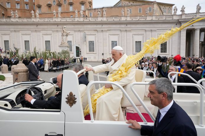 The Pope in his Popemobile
