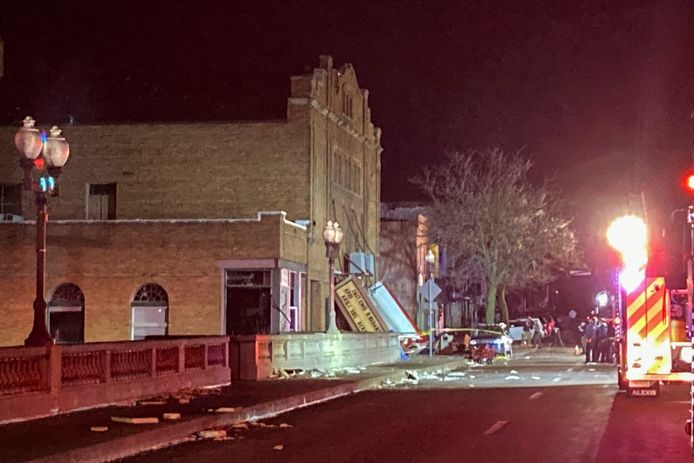 The roof of the Apollo Theater in Belvidere collapsed.