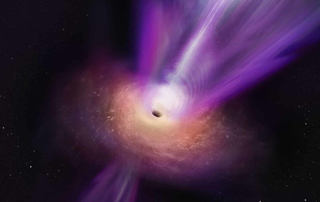 For the first time, researchers have captured a black hole spewing out a powerful jet