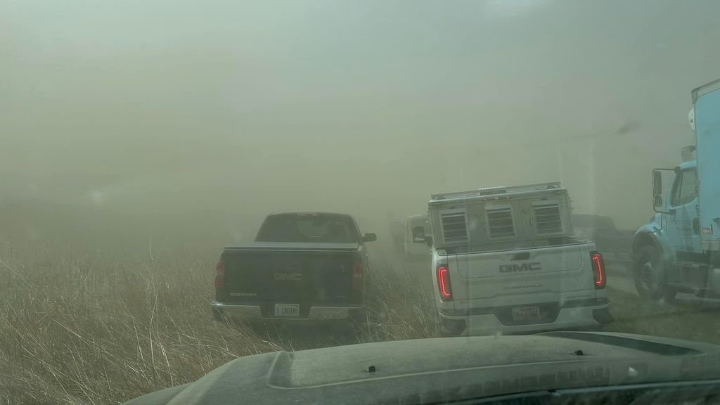 Dead and wounded in piles during an Illinois sandstorm