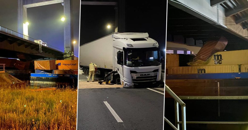 Container ship hits Belgian bridge, truck driver escapes unharmed |  outside
