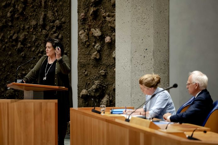 Caroline van der Plaas (BBB), Minister Christiane van der Waal (Nature and Nitrogen) and Minister Piet Adema (Agriculture) during the debate on ending negotiations on the agricultural pact.