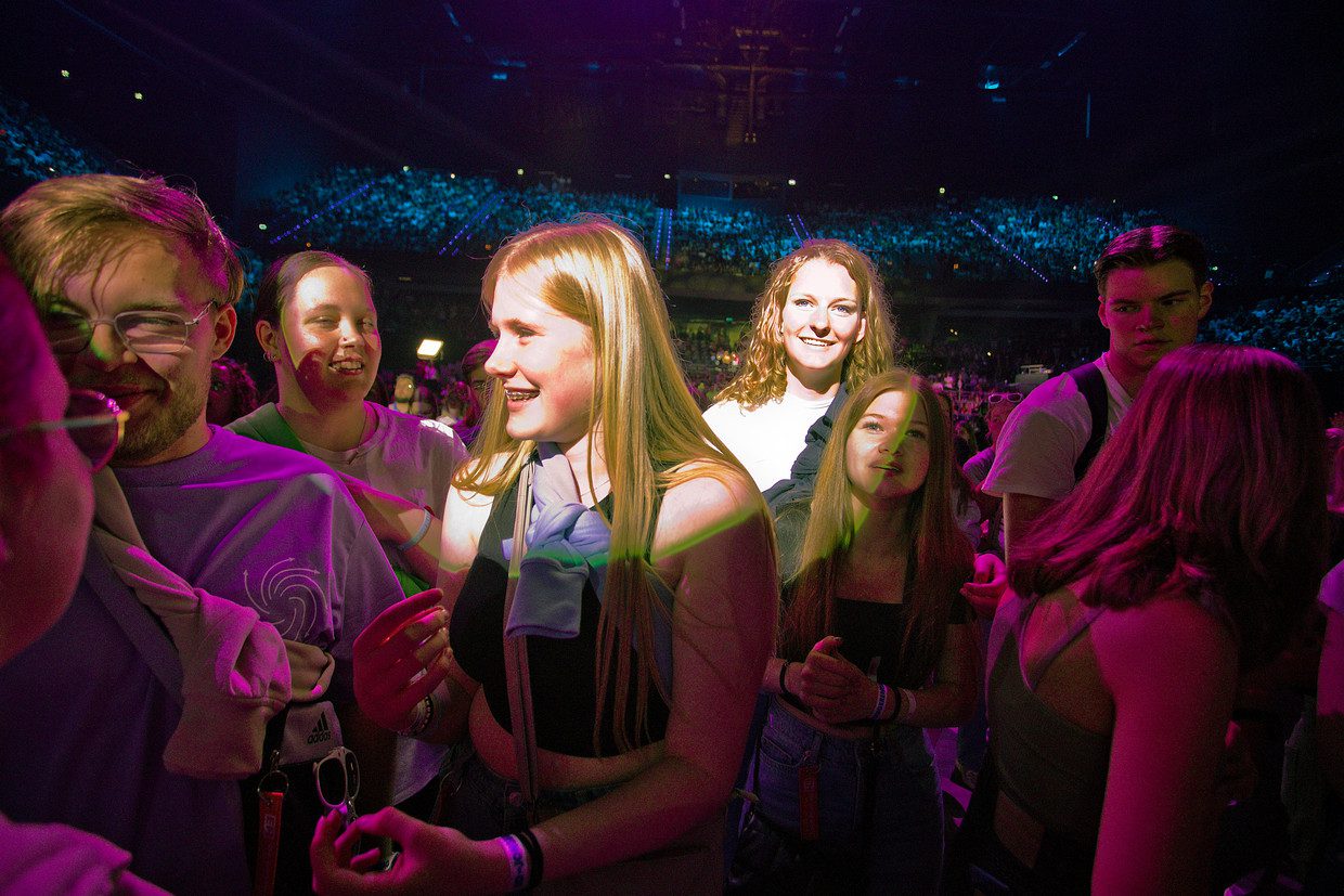 Teenagers during the EO Youth Day in Rotterdam.  The young men in the picture do not appear in the story.  Otto's shaft photo