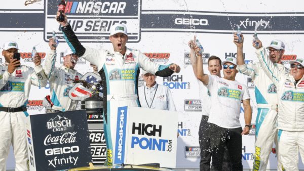 Denny Hamlin wins the Cup race at Pocono