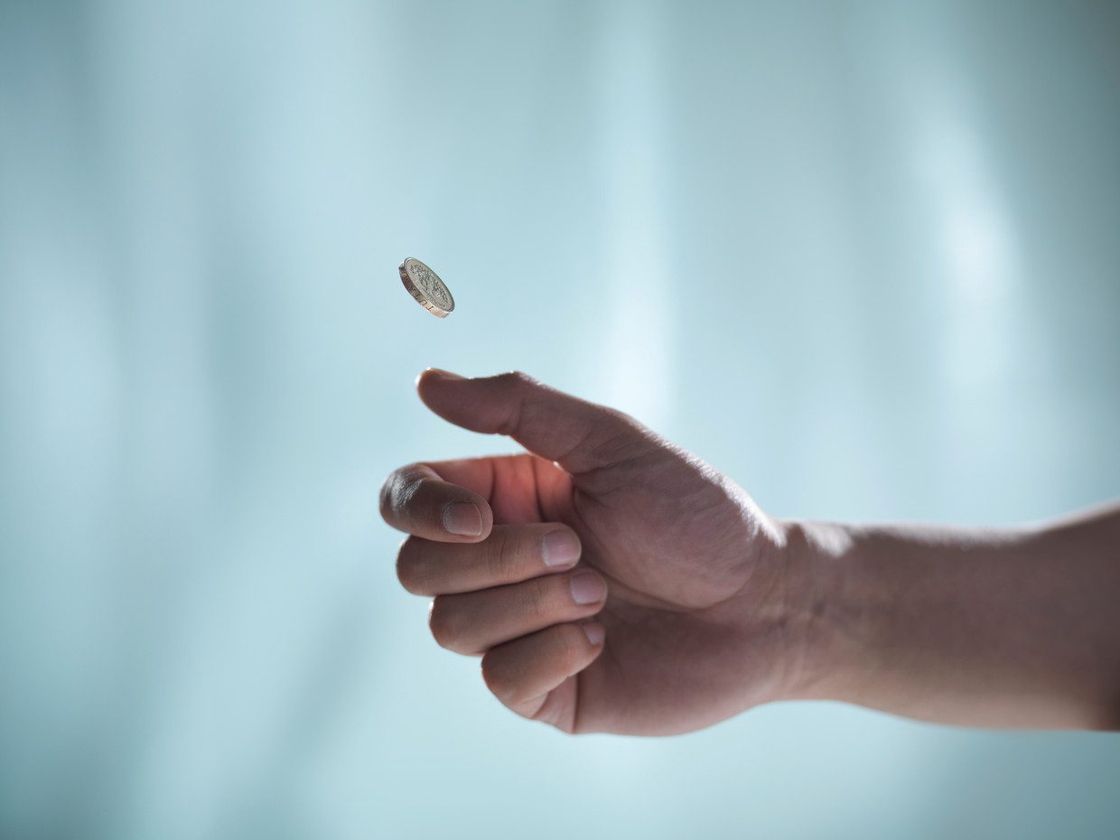 If the coin starts with a tailspin, there is a 51 percent chance that it will land back in your hand with a tailspin.  Image by Getty Images