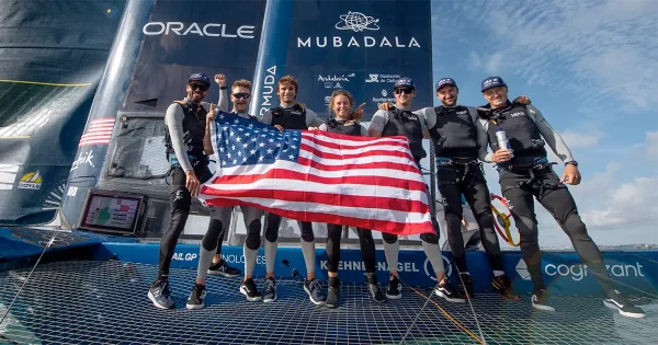 Video.  Amazing win for USA at SailGP