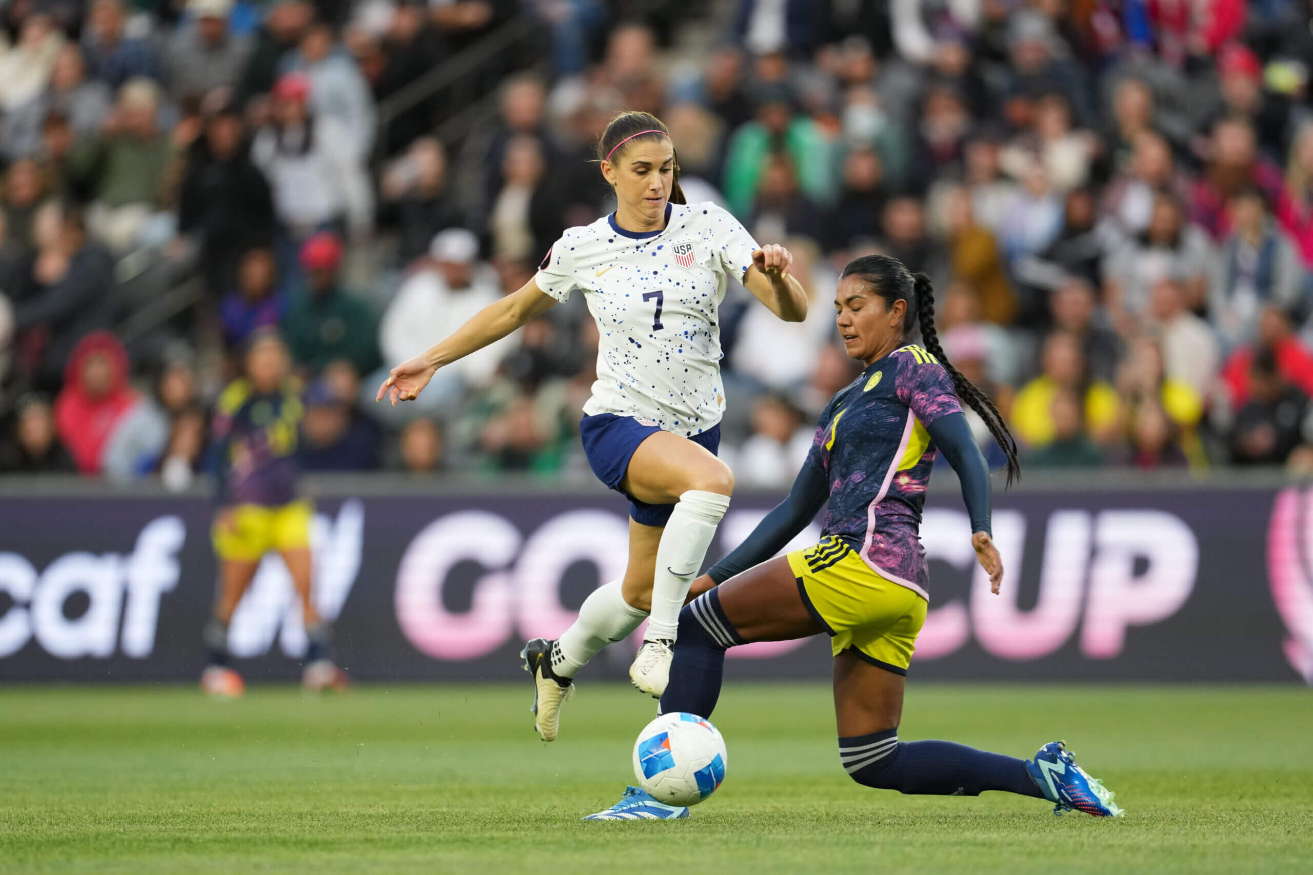 The USWNT beat Colombia 3-0 in a hard-fought match to advance to the Gold Cup semi-finals