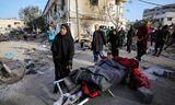 The courtyards of Al-Shifa Hospital in Gaza City after the two-week Israeli siege. 