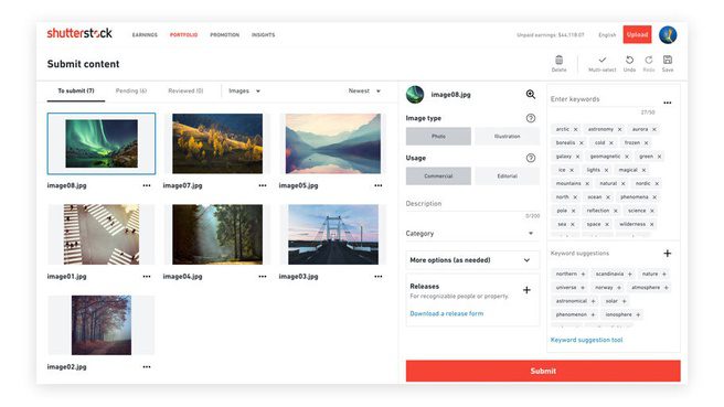 Shutterstock download page